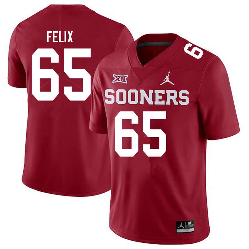 Men #65 Finley Felix Oklahoma Sooners Jordan Brand College Football Jerseys Sale-Crimson - Click Image to Close